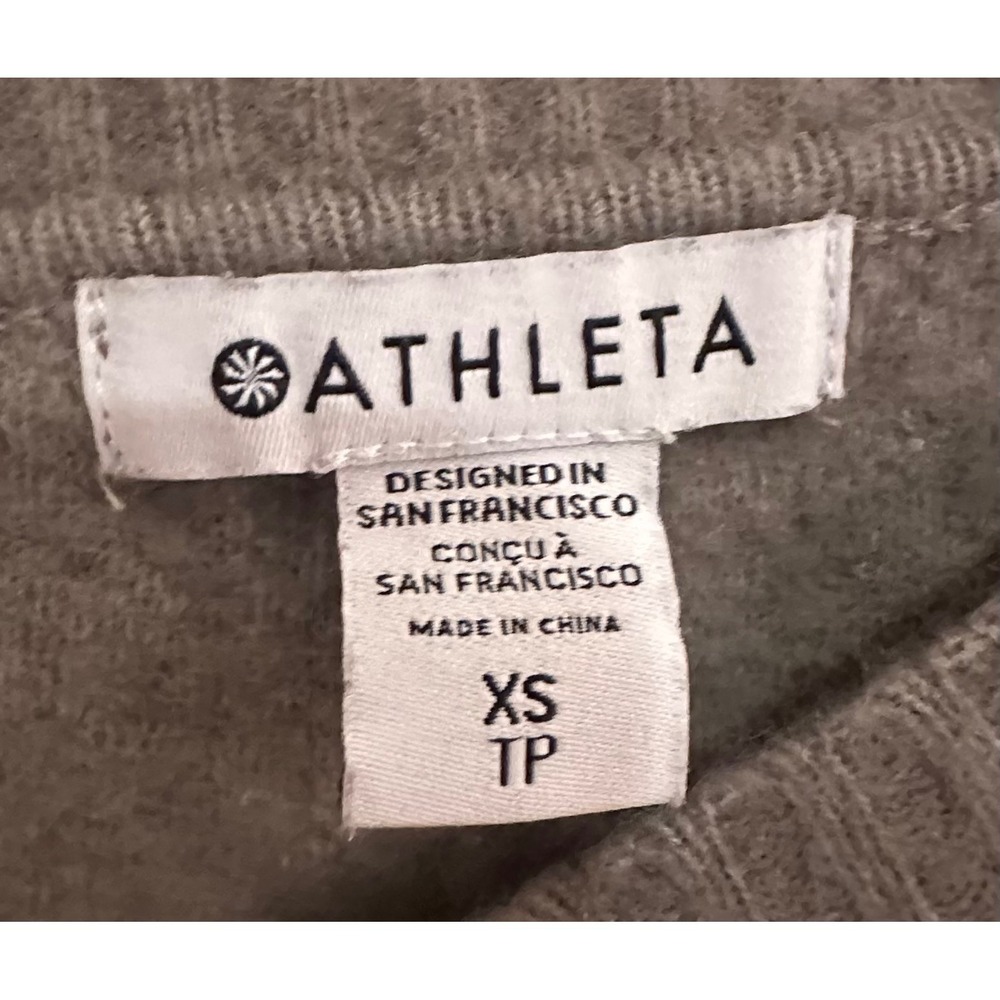 Athleta Merino Wool Blend Brown Patterned Crew Neck Sweater Womens XS - Picture 8 of 11